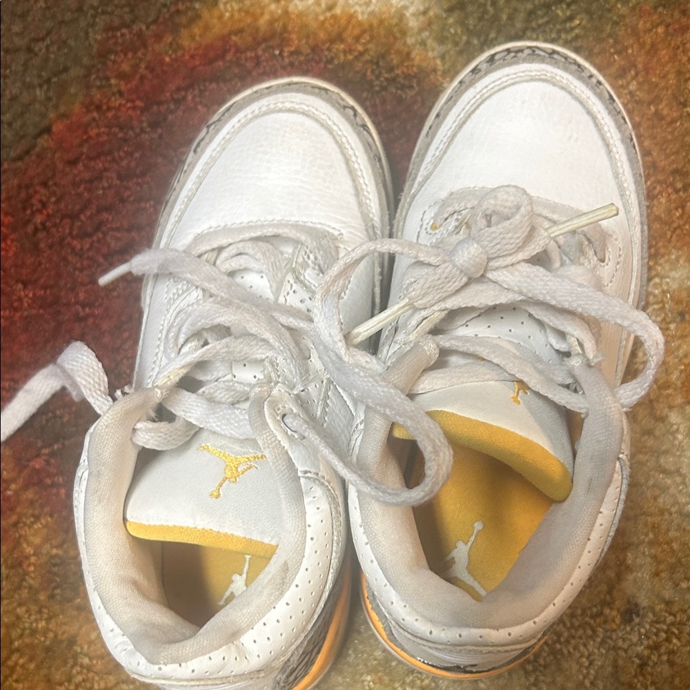Kids White and Yellow Sneakers